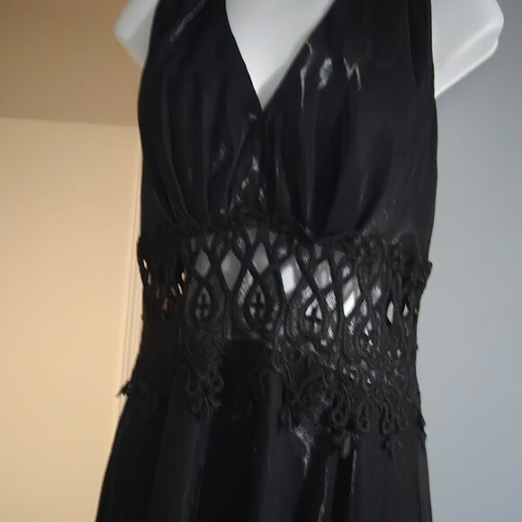 Susan Roselli For Vijack Metallic Black Formal Lace Dress Women Size 12 Vintage - Picture 10 of 12